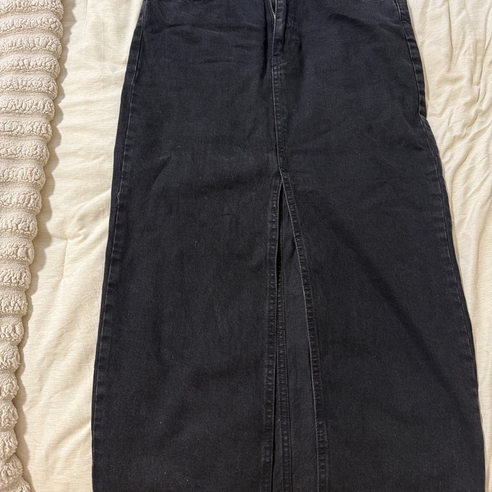 Stradivarius Black Denim Skirt